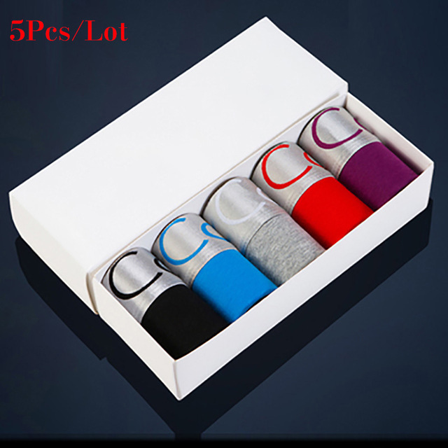 Boxer Brief Pack Cotton - 5 pezzi uomini intimo Boxer mutande