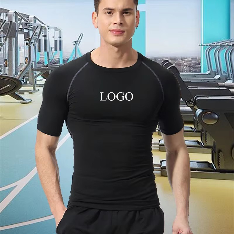 T Shirt Tight Fit - Fitness Fitness Logo personalizzato da uomo